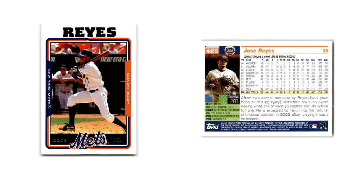 Jose Reyes 2005 Topps #425 New York Mets Baseball Card NM
