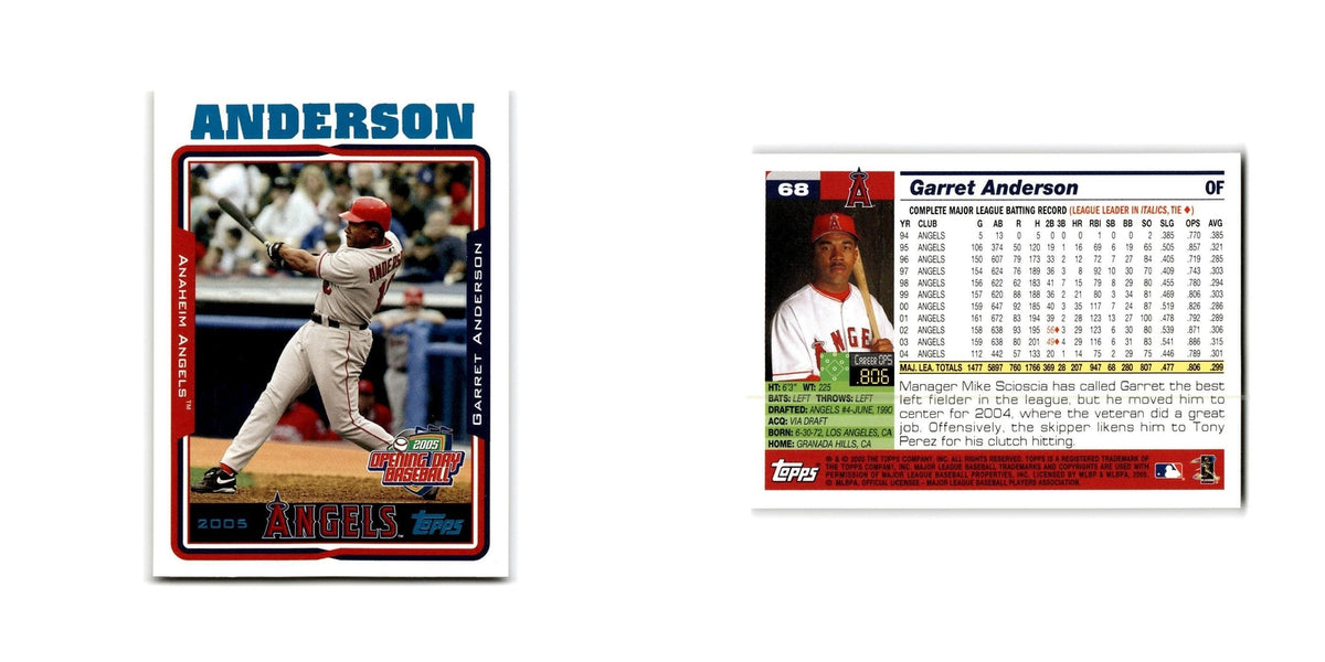 Garret Anderson Opening Day 2005 Topps #68 Anaheim Angels Baseball Card NM