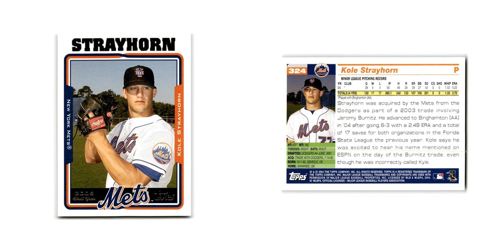 Kole Strayhorn Rookie 2005 Topps #324 New York Mets Baseball Card NM