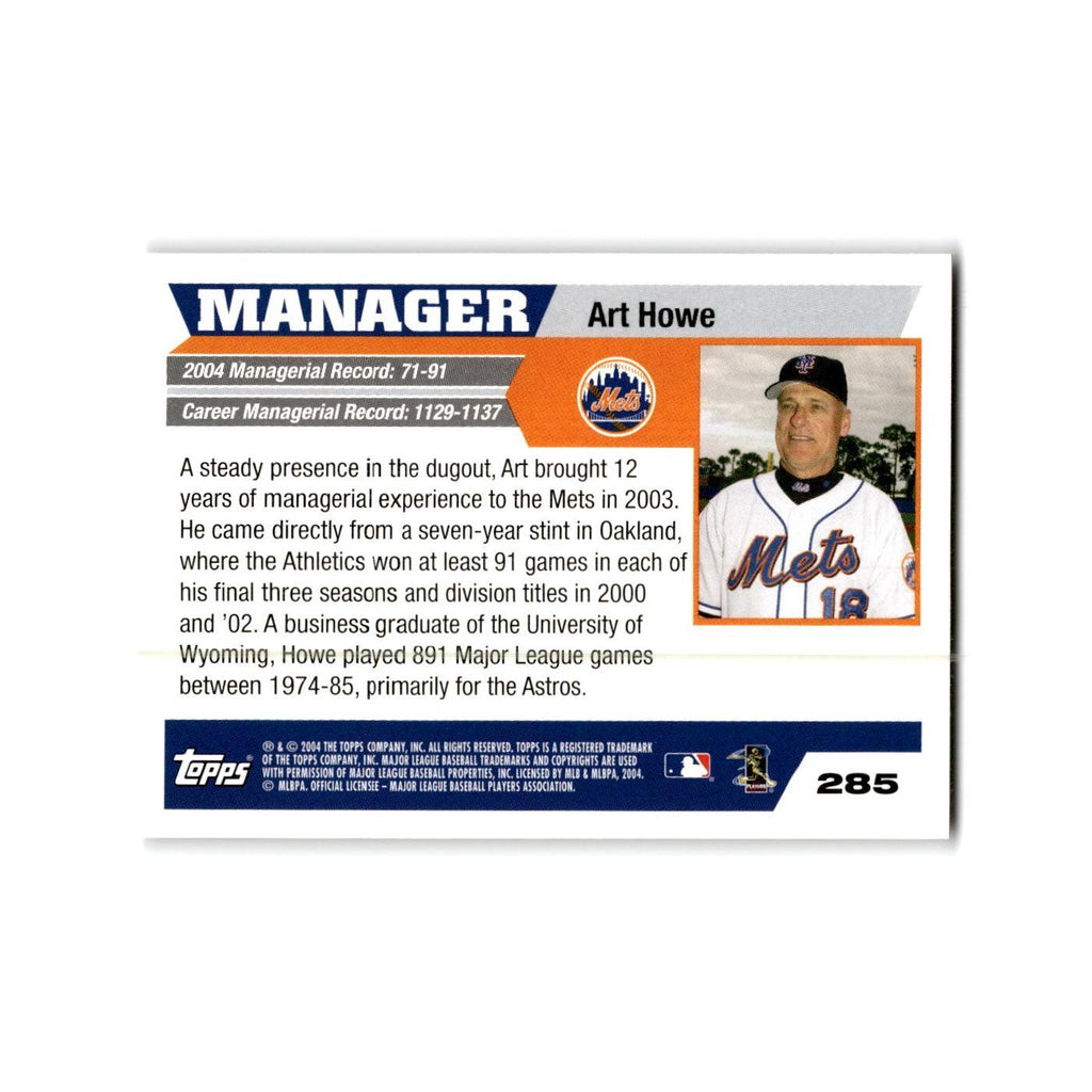 Art Howe 2004 Topps #285 New York Mets Baseball Card NM