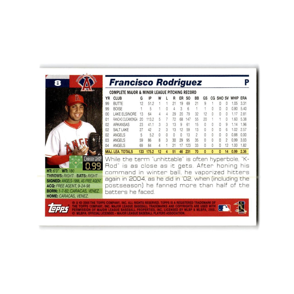 Francisco Rodriguez Opening Day 2005 Topps #8 Anaheim Angels Baseball Card NM