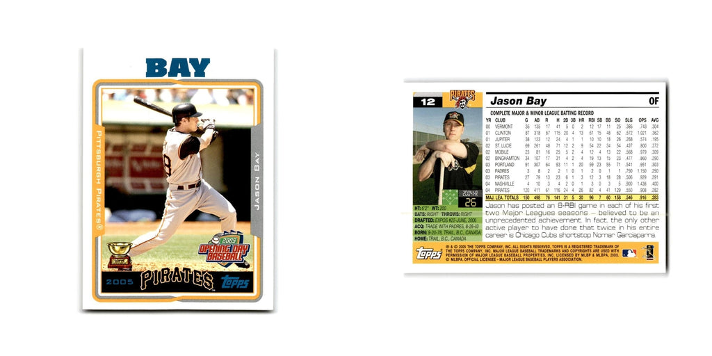 Jason Bay Opening Day 2005 Topps #12 Pittsburgh Pirates Baseball Card NM