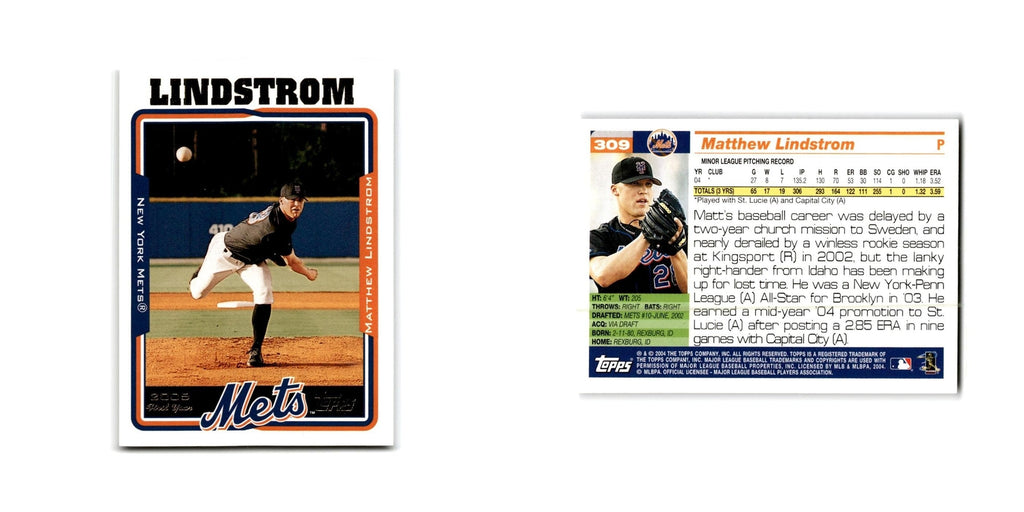 Matt Lindstrom Rookie 2005 Topps #309 New York Mets Baseball Card NM