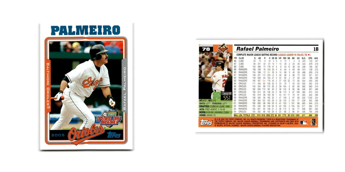 Rafael Palmeiro Opening Day 2005 Topps #78 Baltimore Orioles Baseball Card NM