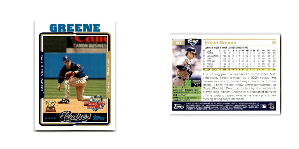 Khalil Greene Opening Day 2005 Topps #61 San Diego Padres Baseball Card NM