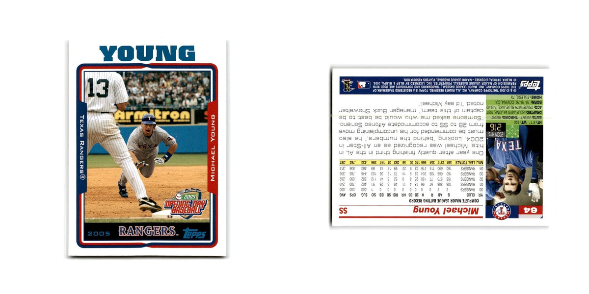 Michael Young Opening Day 2005 Topps #64 Texas Rangers Baseball Card NM