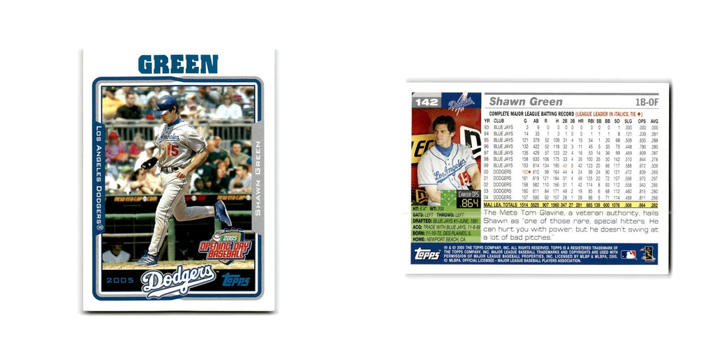 Shawn Green Opening Day 2005 Topps #142 Los Angeles Dodgers Baseball Card NM