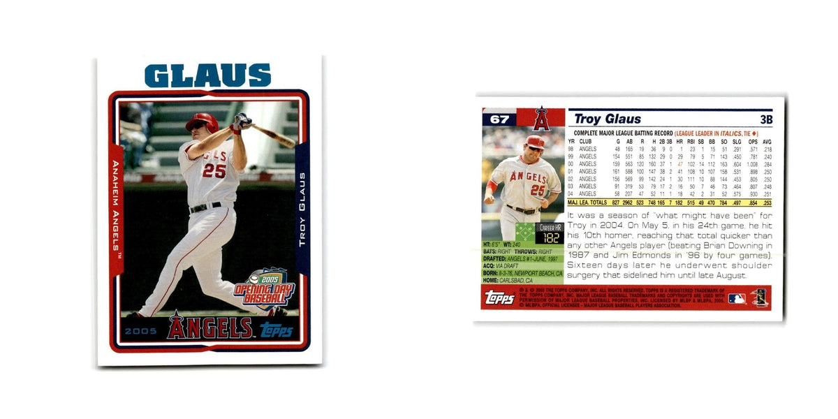 Troy Glaus Opening Day 2005 Topps #67 Anaheim Angels Baseball Card NM