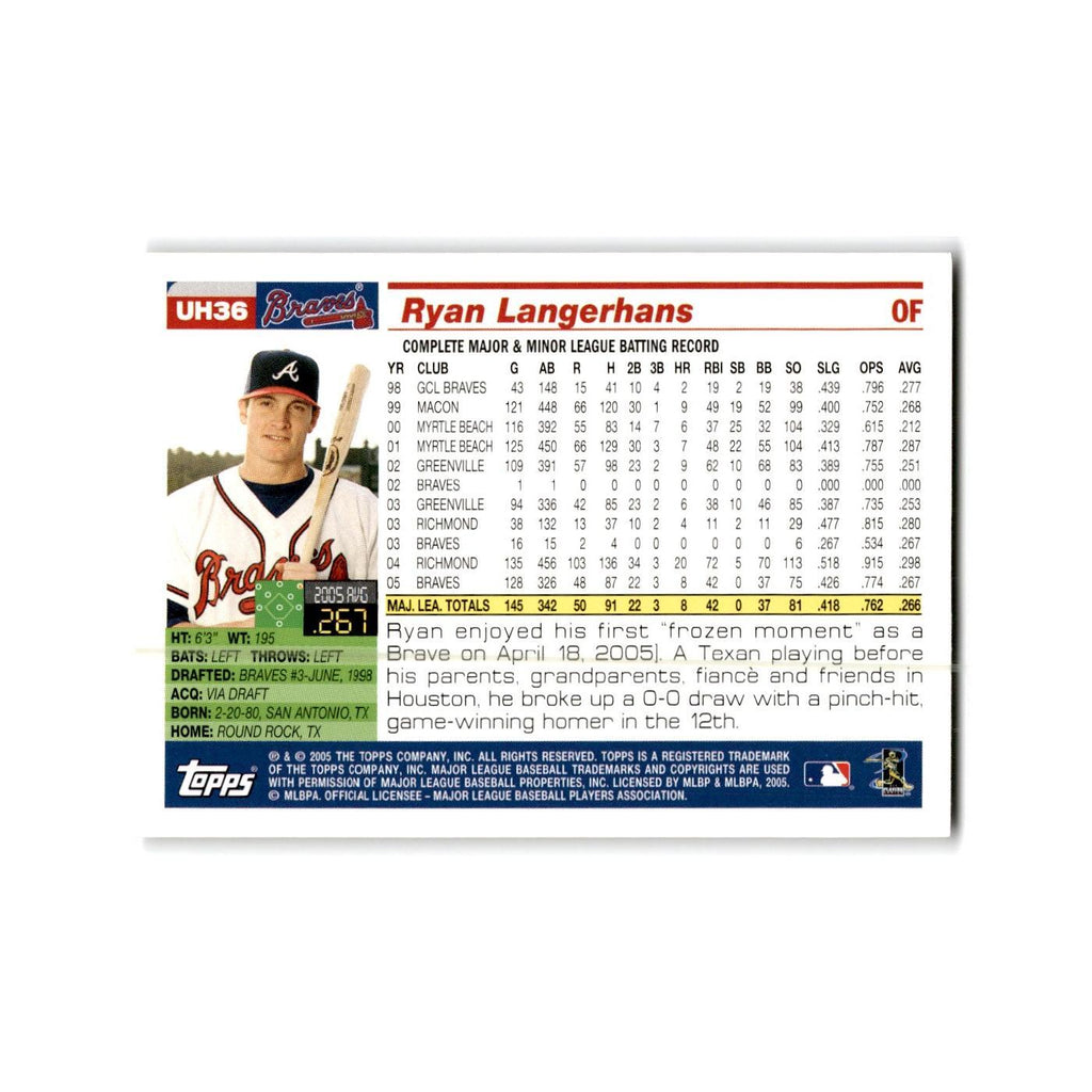 Ryan Langerhans 2005 Topps #UH36 Atlanta Braves Baseball Card NM
