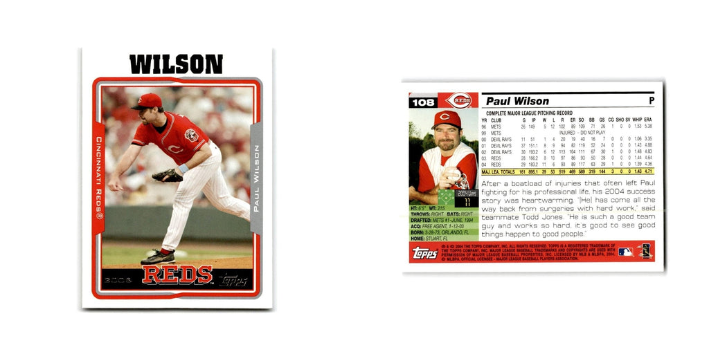 Paul Wilson 2005 Topps #108 Cincinnati Reds Baseball Card NM