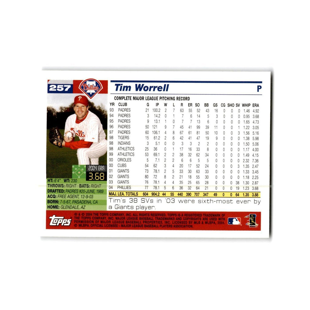 Tim Worrell 2005 Topps #257 Philadelphia Phillies Baseball Card NM
