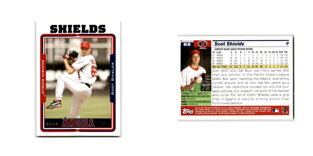 Scot Shields 2005 Topps #65 Anaheim Angels Baseball Card NM