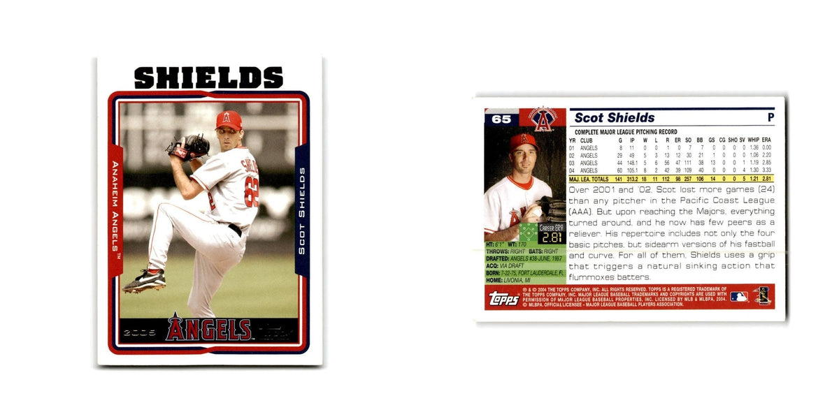 Scot Shields 2005 Topps #65 Anaheim Angels Baseball Card NM