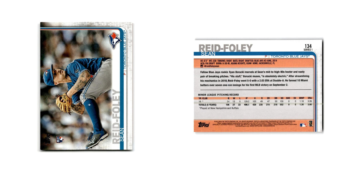 Sean Reid-Foley Rookie 2019 Topps #134 Toronto Blue Jays Baseball Card NM