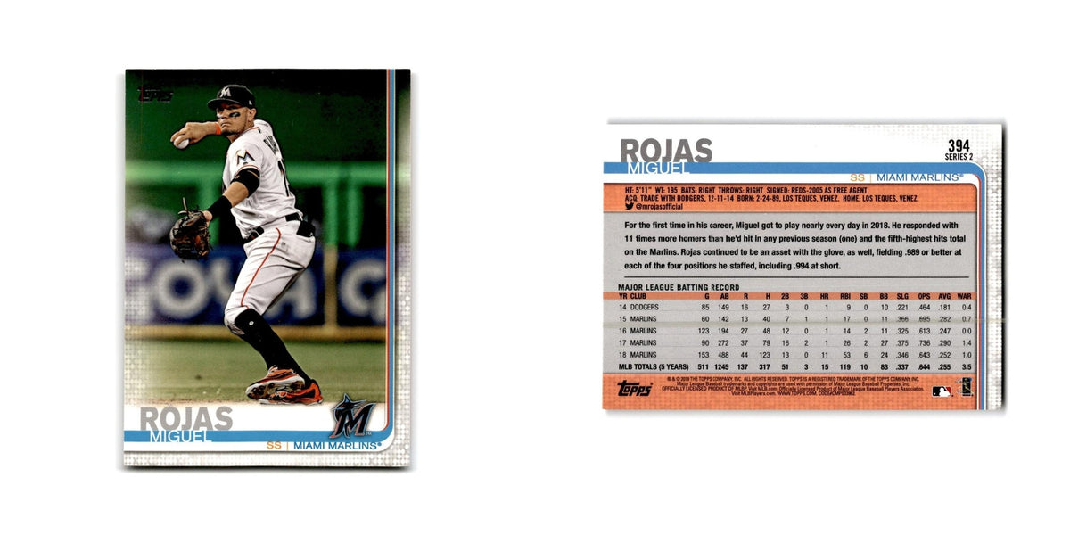 Miguel Rojas 2019 Topps #394 Miami Marlins Baseball Card NM
