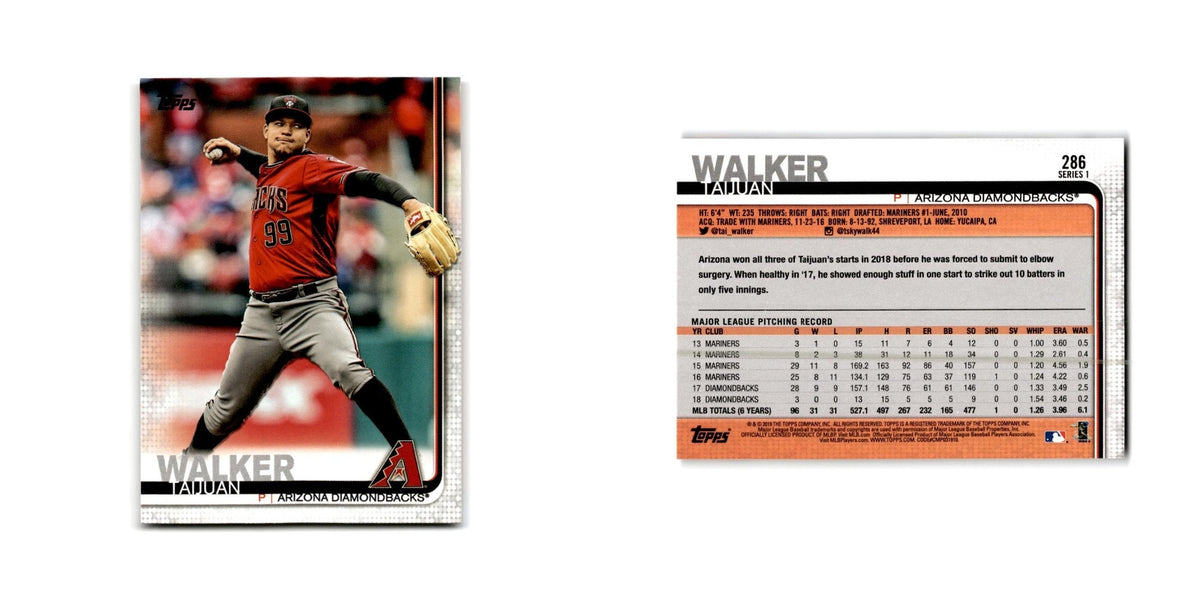 Taijuan Walker 2019 Topps #286 Arizona Diamondbacks Baseball Card NM