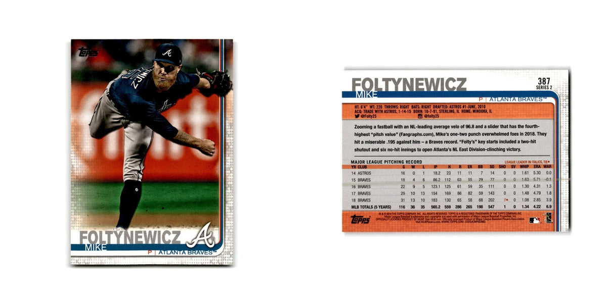 Mike Foltynewicz 2019 Topps #387 Atlanta Braves Baseball Card NM