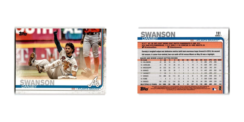 Dansby Swanson 2019 Topps #191 Atlanta Braves Baseball Card NM
