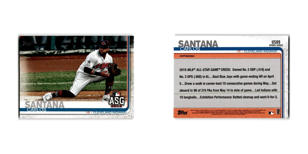 Carlos Santana 2019 Topps #US89 Cleveland Indians Baseball Card NM