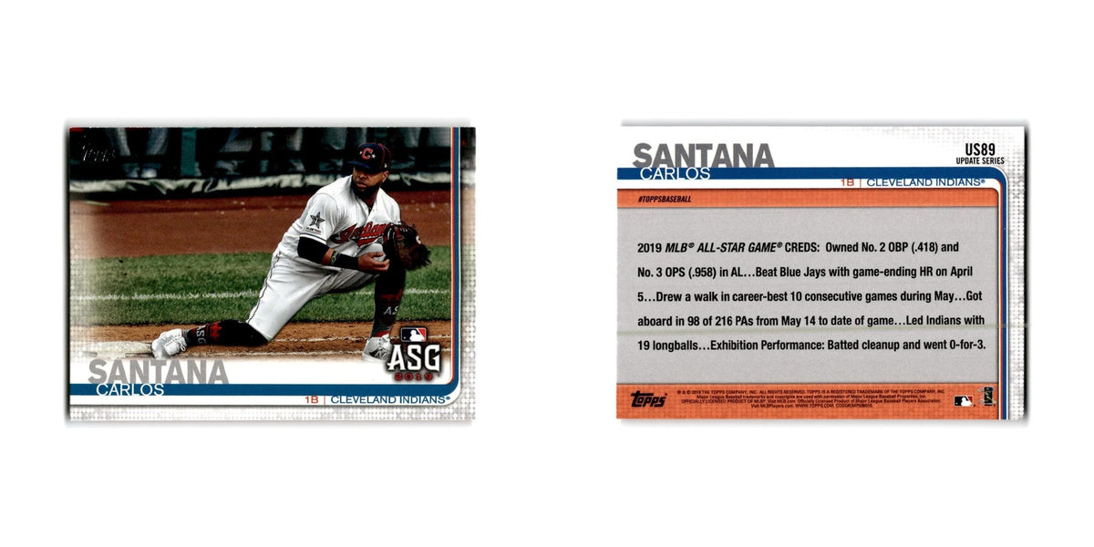 Carlos Santana 2019 Topps #US89 Cleveland Indians Baseball Card NM