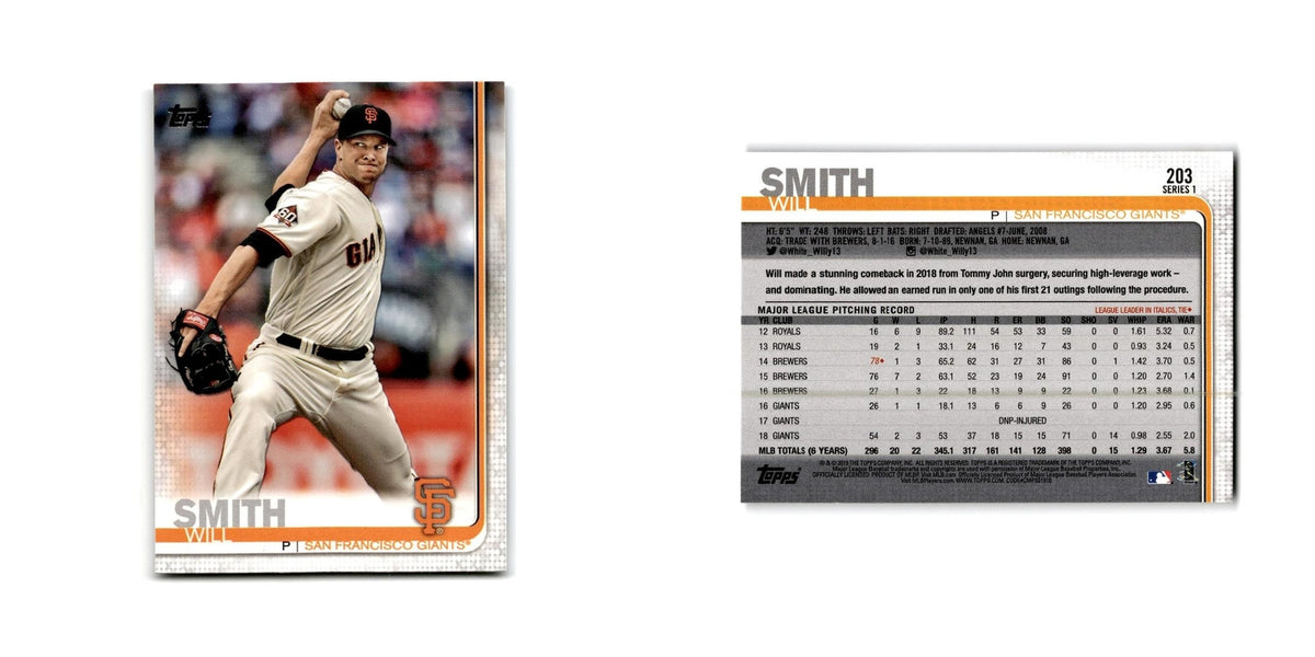 Will Smith 2018 Topps #203 San Francisco Giants Baseball Card NM