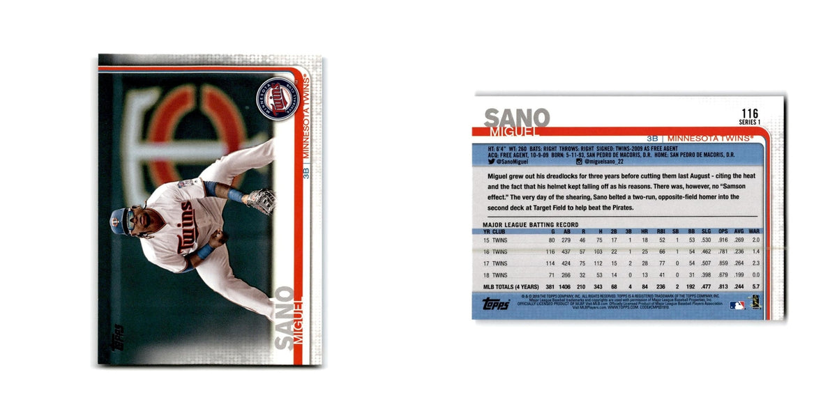 Miguel Sano 2019 Topps #116 Minnesota Twins Baseball Card NM