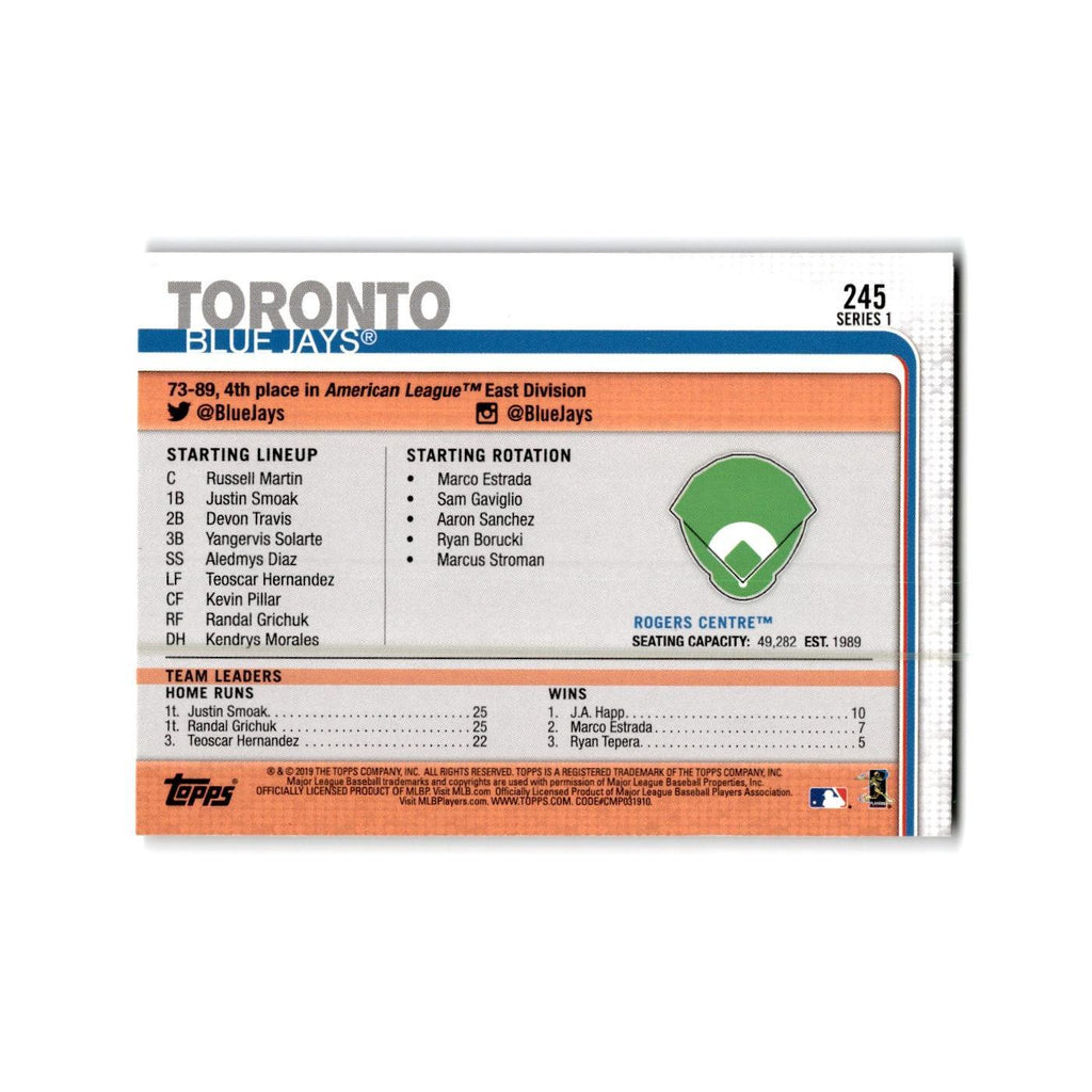 Rogers Center 2019 Topps #245 Toronto Blue Jays Baseball Card NM