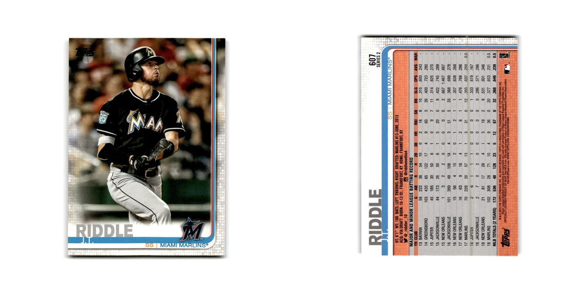 J.T. Riddle 2019 Topps #607 Miami Marlins Baseball Card NM