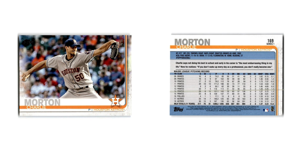 Charlie Morton 2019 Topps #169 Houston Astros Baseball Card NM