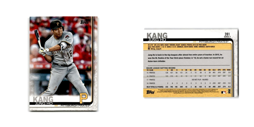 Jung Ho Kang 2019 Topps #391 Pittsburgh Pirates Baseball Card NM