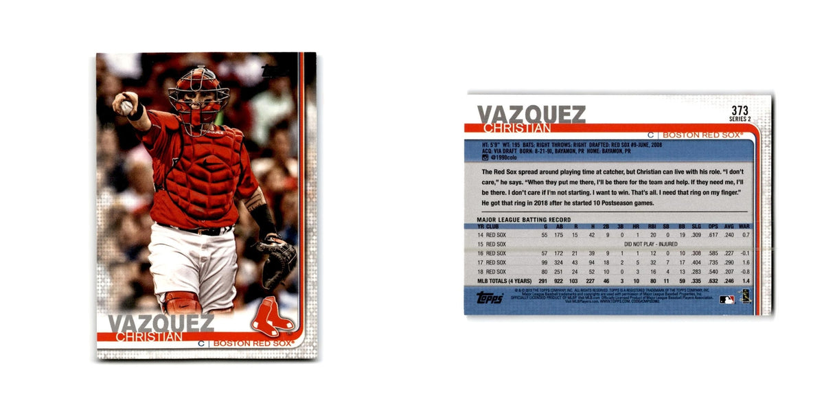 Christian Vazquez 2019 Topps #373 Boston Red Sox Baseball Card NM