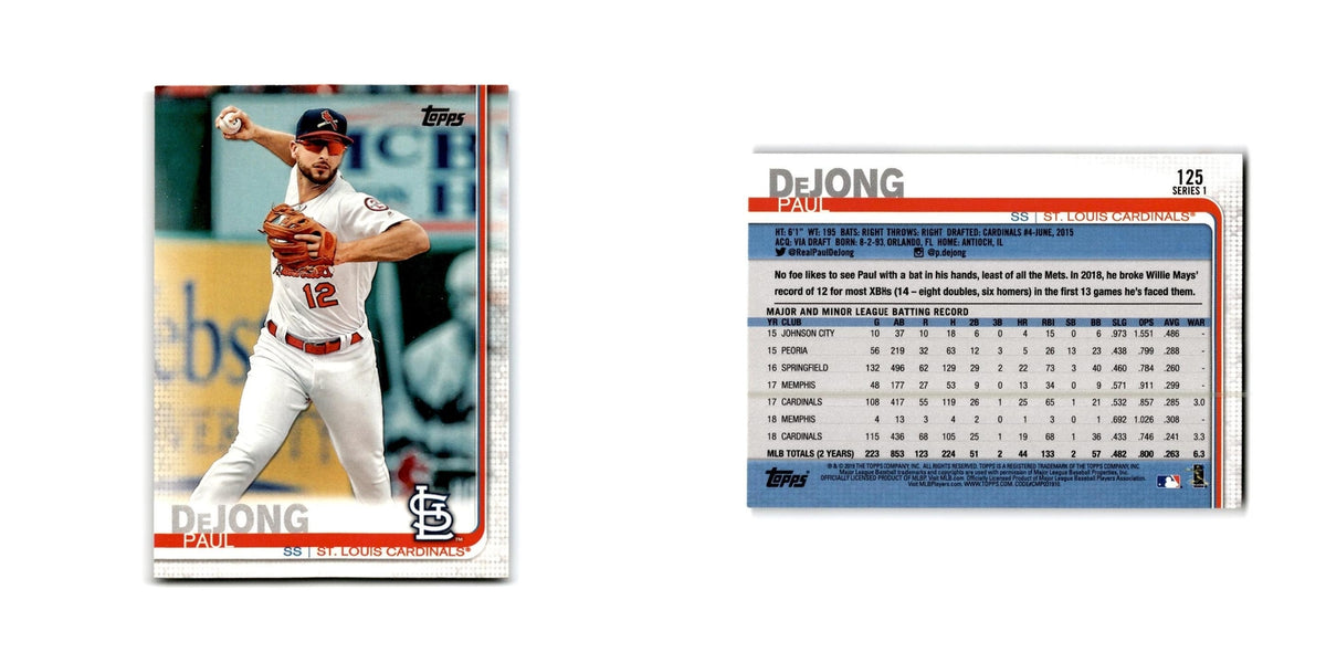 Paul DeJong 2019 Topps #125 St. Louis Cardinals Baseball Card NM
