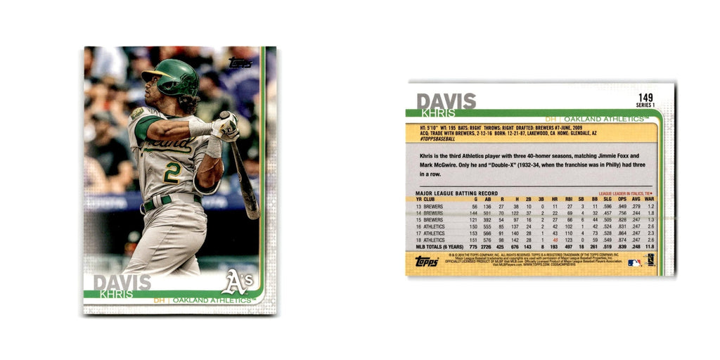 Khris Davis 2019 Topps #149 Oakland Athletics Baseball Card NM
