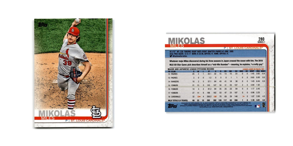 Miles Mikolas 2019 Topps #280 St. Louis Cardinals Baseball Card NM