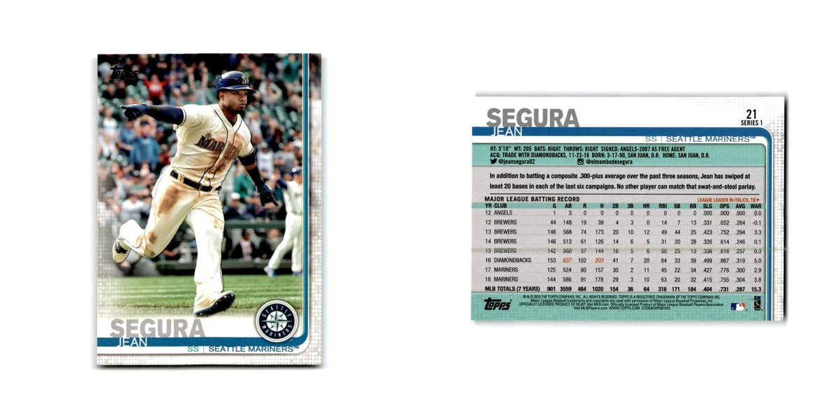 Jean Segura 2019 Topps #21 Seattle Mariners Baseball Card NM