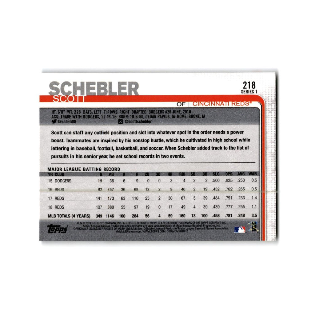 Scott Schebler 2019 Topps #218 Cincinnati Reds Baseball Card NM