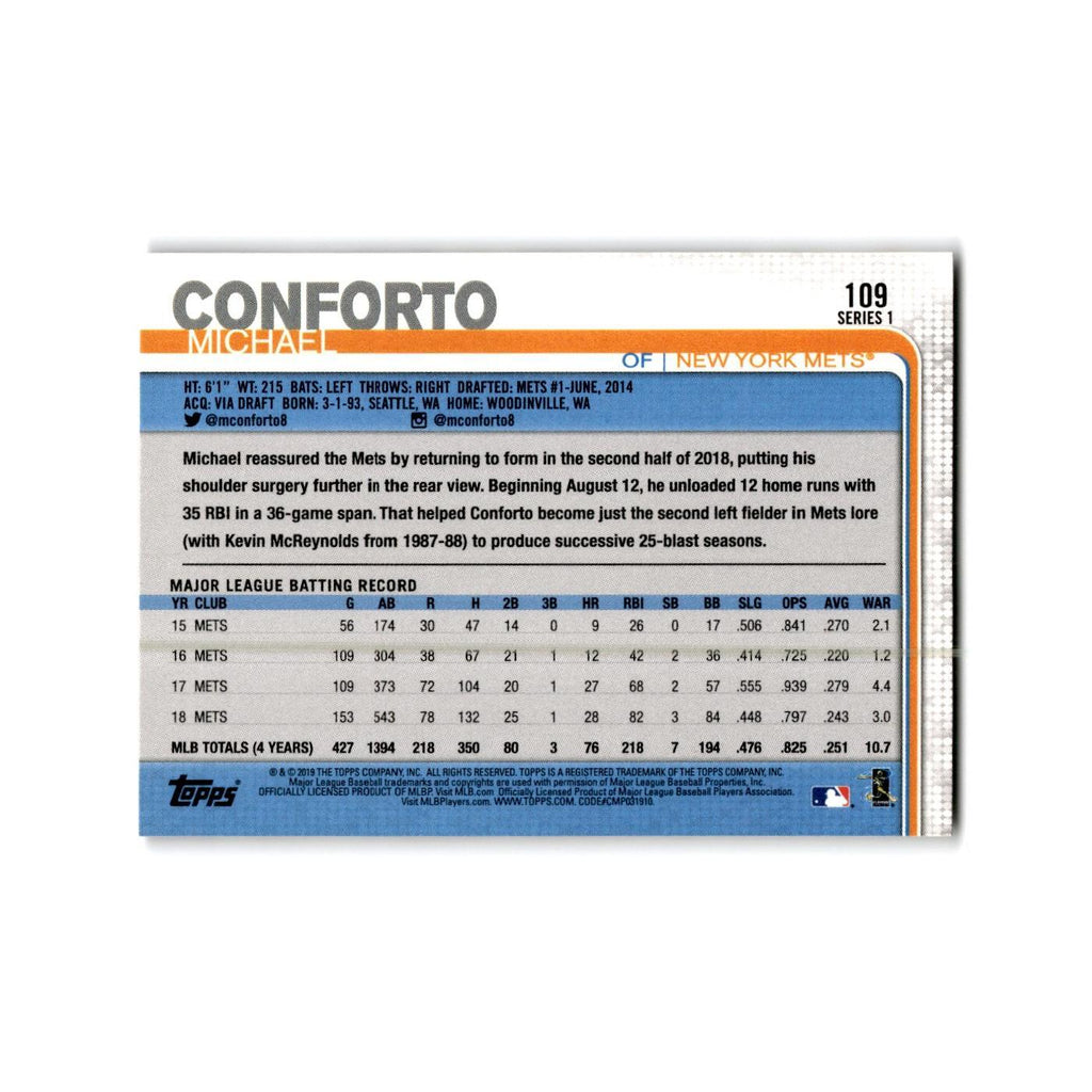 Michael Conforto 2019 Topps #109 New York Mets Baseball Card NM