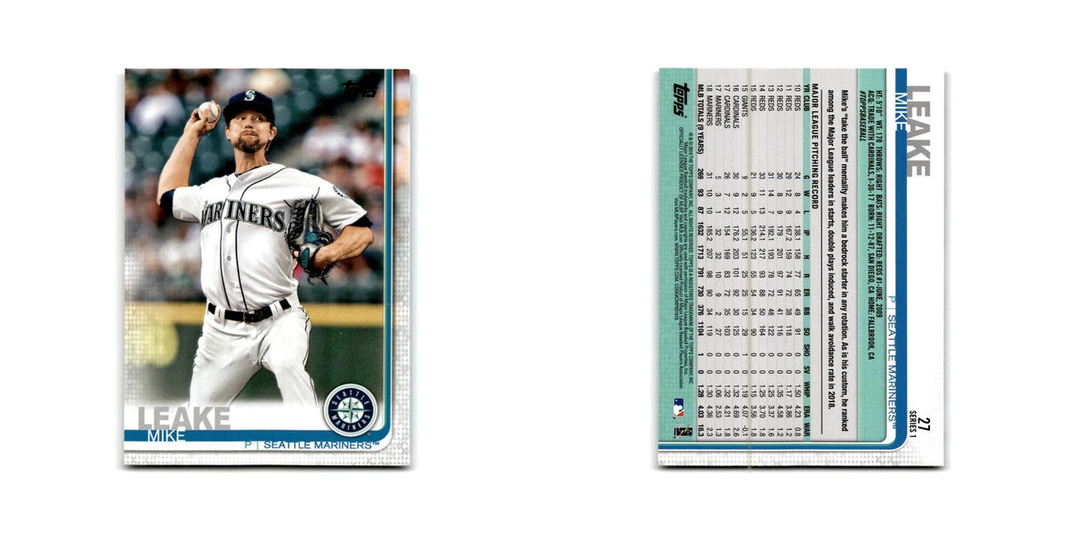 Mike Leake 2019 Topps #27 Seattle Mariners Baseball Card NM