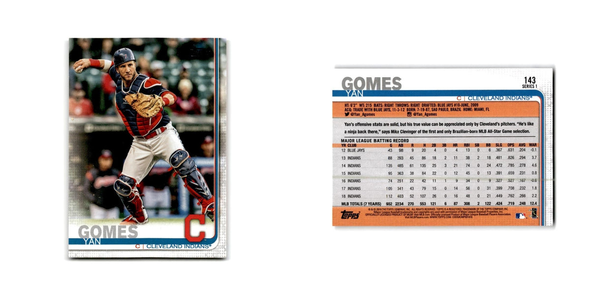 Yan Gomes 2019 Topps #143 Cleveland Indians Baseball Card NM