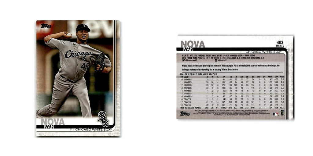 Ivan Nova 2019 Topps #403 Chicago White Sox Baseball Card NM