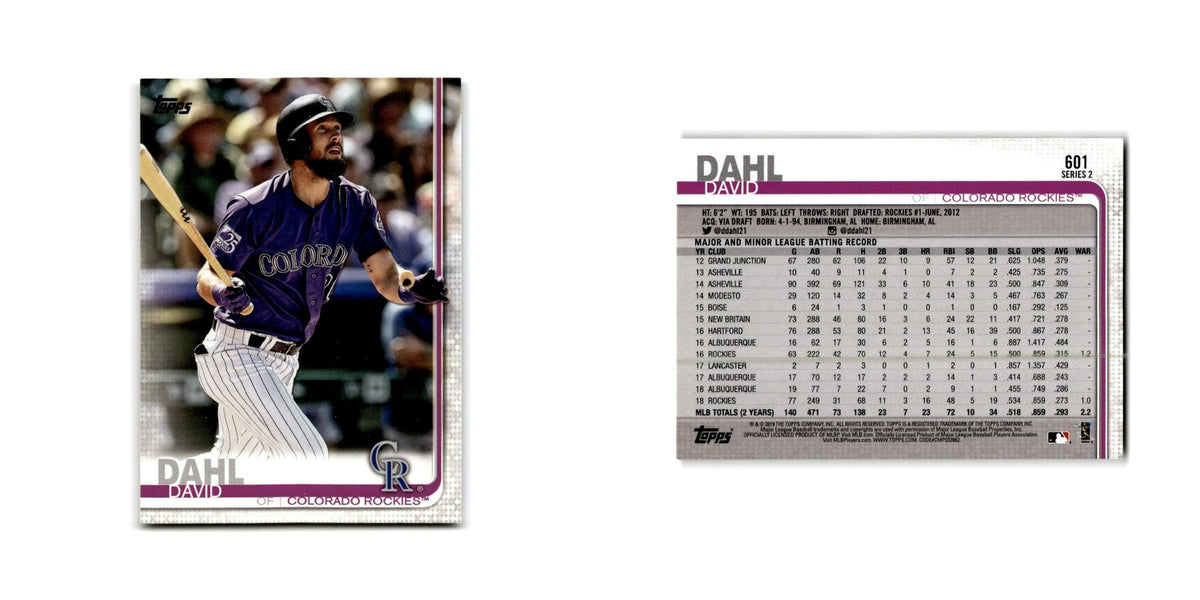 David Dahl 2019 Topps #601 Colorado Rockies Baseball Card NM
