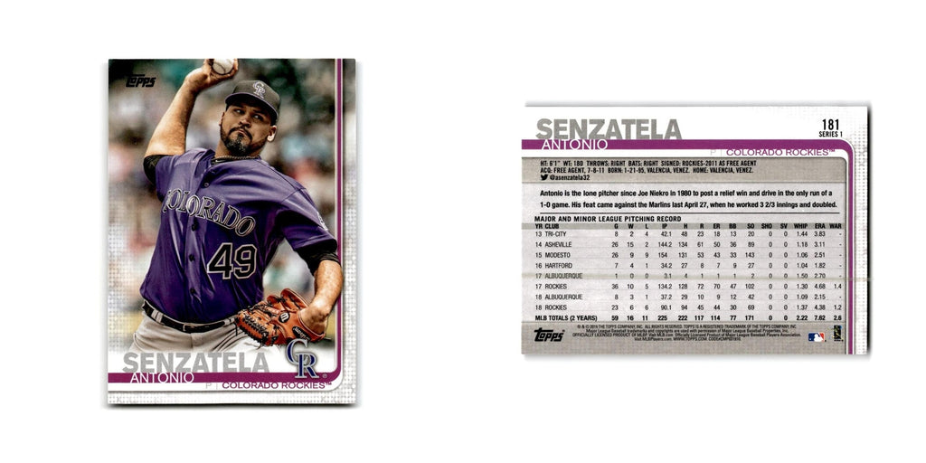 Antonio Senzatela 2019 Topps #181 Colorado Rockies Baseball Card NM
