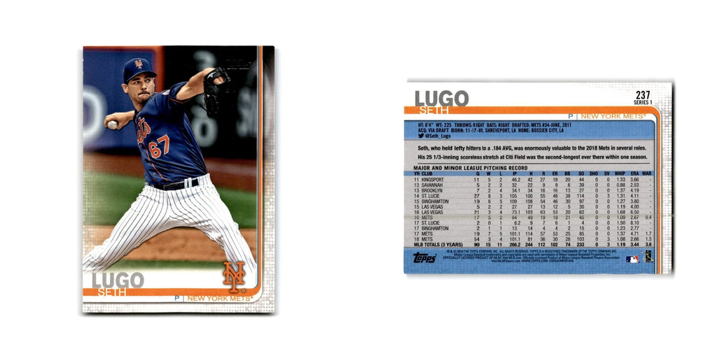 Seth Lugo 2019 Topps #237 New York Mets Baseball Card NM