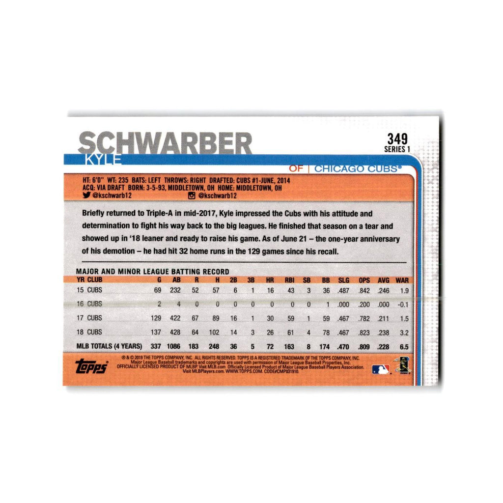 Kyle Schwarber 2019 Topps #349 Chicago Cubs Baseball Card NM