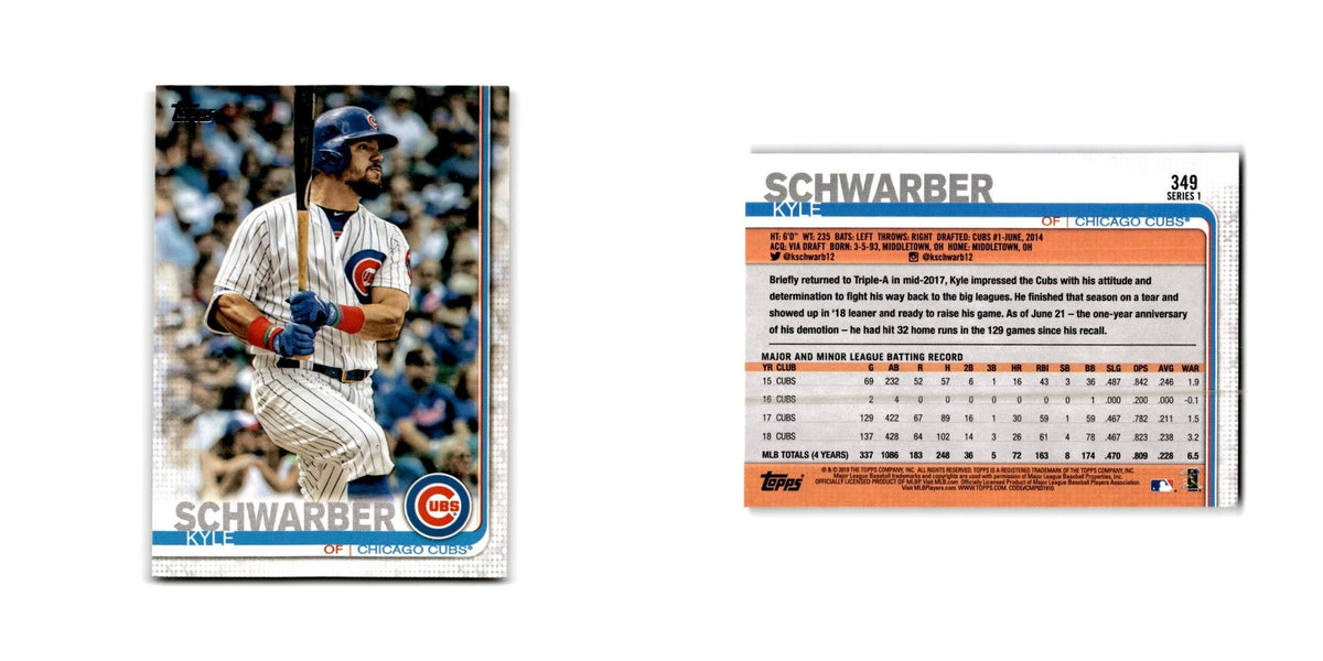 Kyle Schwarber 2019 Topps #349 Chicago Cubs Baseball Card NM