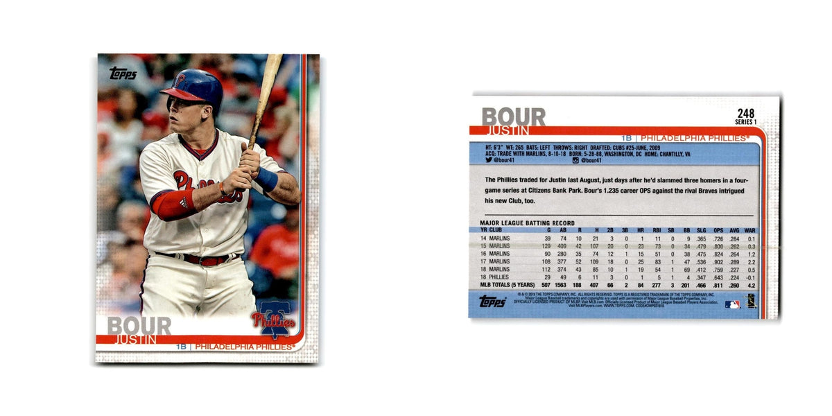 Justin Bour 2019 Topps #248 Philadelphia Phillies Baseball Card NM