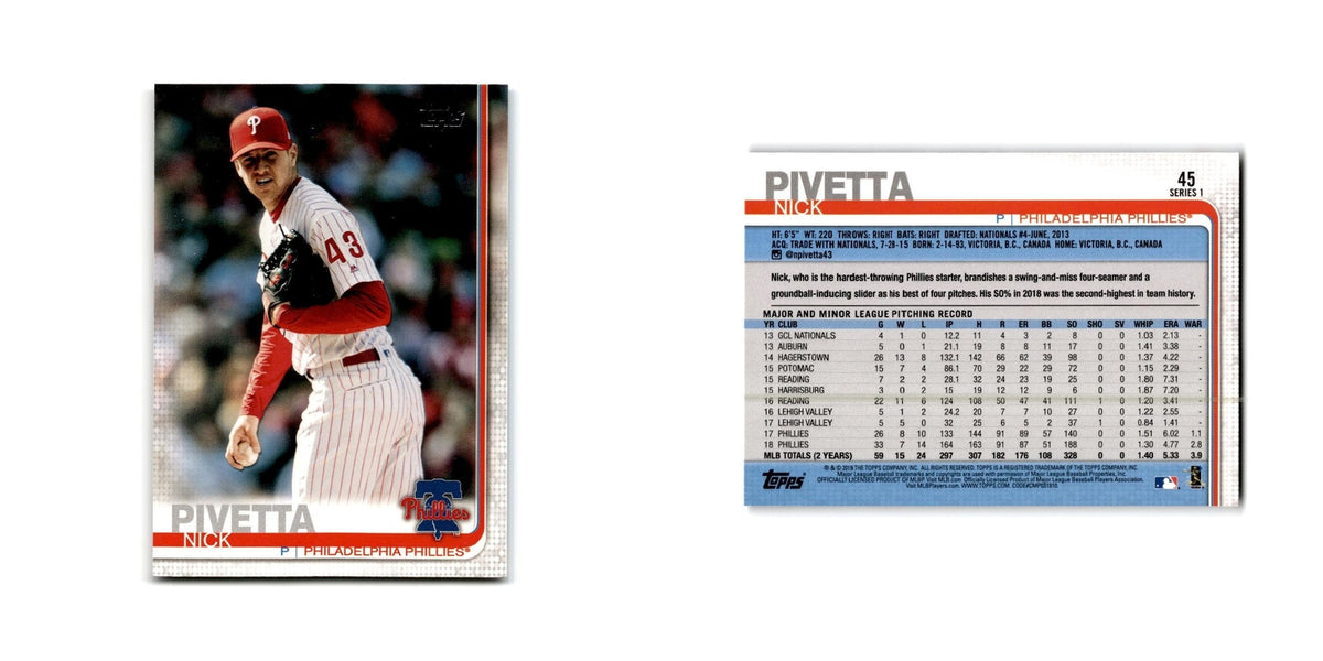 Nick Pivetta 2019 Topps #45 Philadelphia Phillies Baseball Card NM