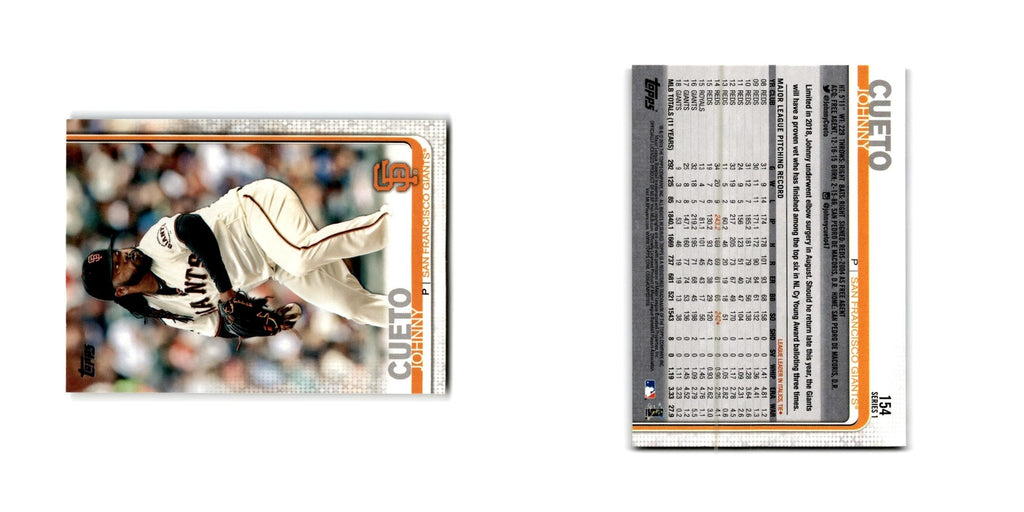 Johnny Cueto 2019 Topps #154 San Francisco Giants Baseball Card NM