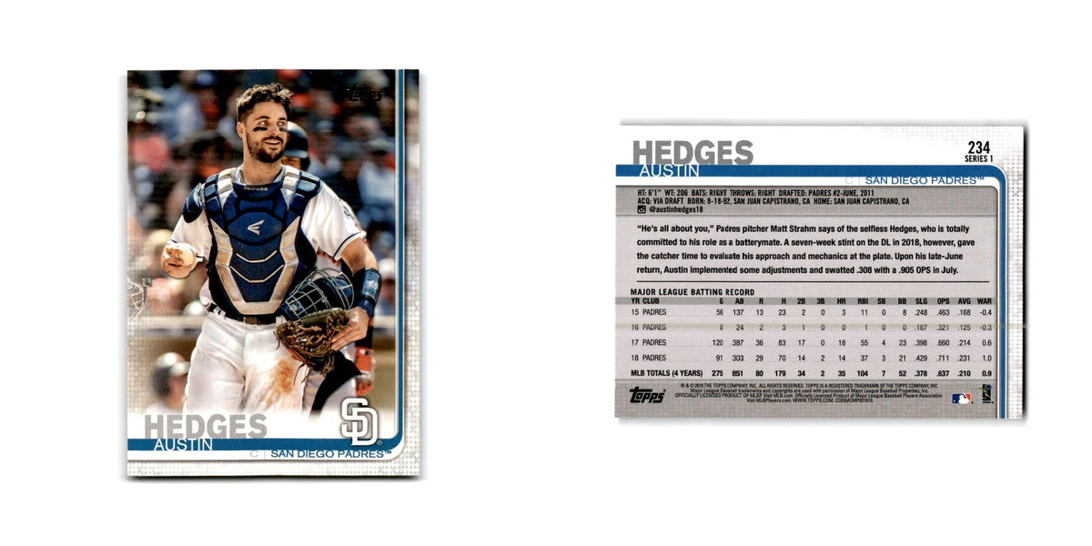 Austin Hedges 2019 Topps #234 San Diego Padres Baseball Card NM