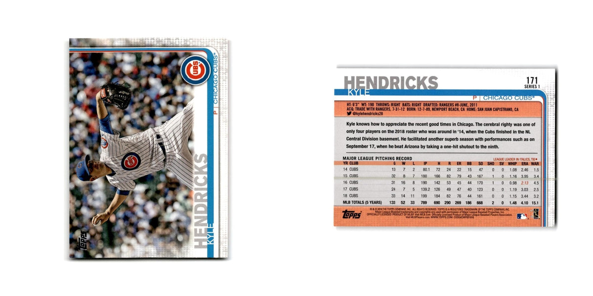 Kyle Hendricks 2019 Topps #171 Chicago Cubs Baseball Card NM